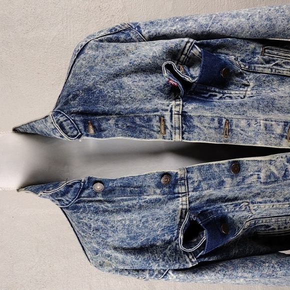 Levi's Vintage Blue Stone Wash Long Sleeve Button Front Trucker Jean Jacket - Picture 7 of 16